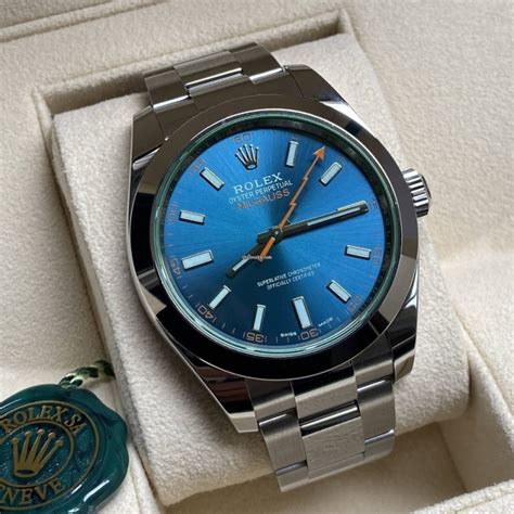 rolex milgauss blue fake|rolex milgauss blue for sale.